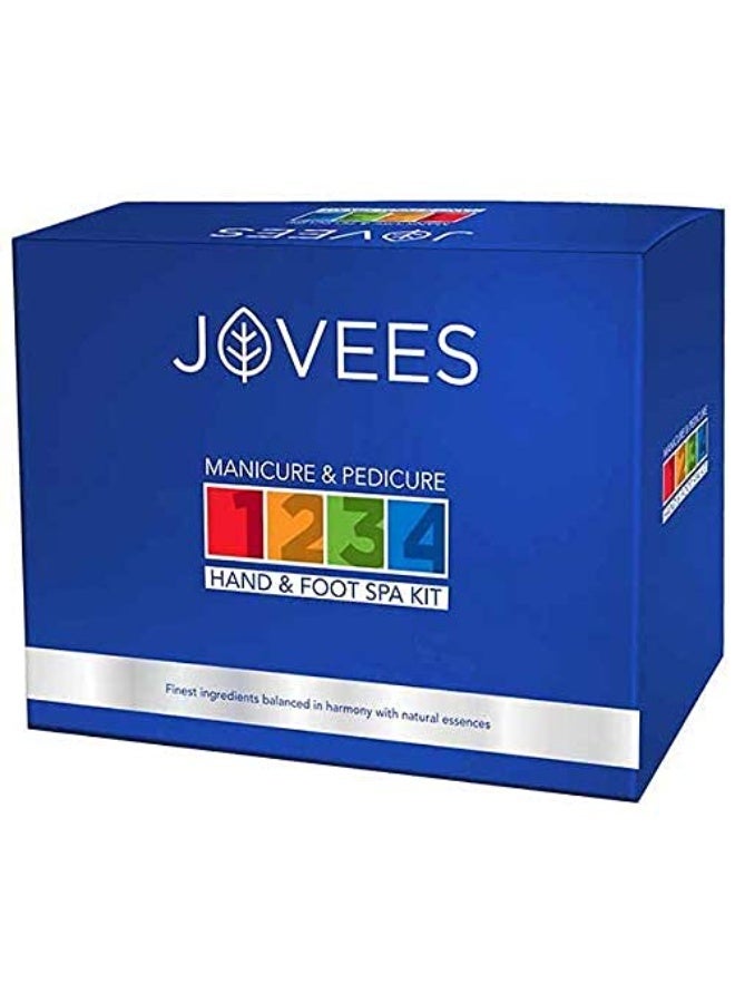 Jovees Manicure & Pedicure Spa Kit |240GM | Exfoliates Dead Skin With Cleanser, Scrub, Massage Cream, Soften Skin, Repair cracks | Improves Nail Texture - Image 1